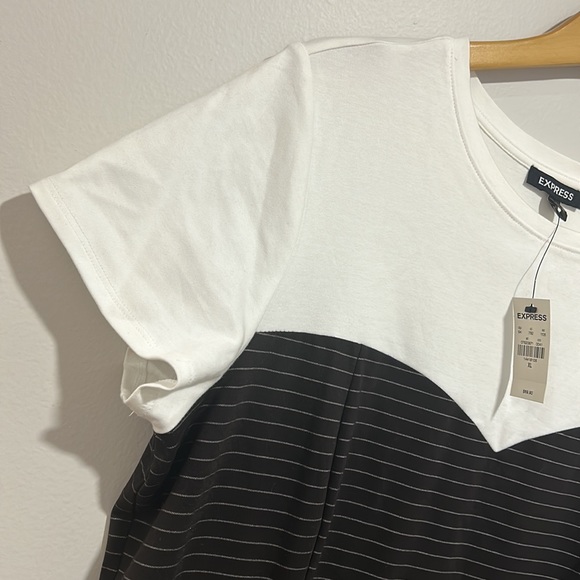 NWT Express Black and White Stripes Wear to Work Dress Women Size XL - Picture 4 of 13